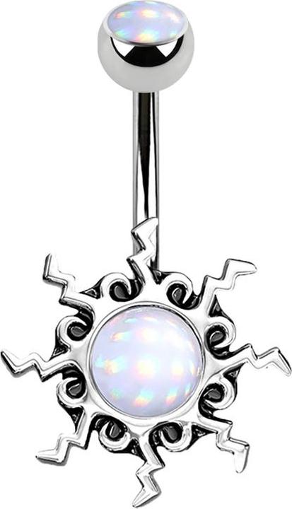 Immagine prodotto Star Piercing Banana silver sun con pietra epossidica bianca (Ottone, Acciaio chirurgico 316L)