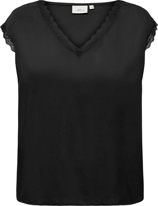 Only Curvy V-Ausschnitt Bluse mit kurzen Ärmeln (52)