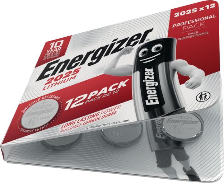 Produktbild Energizer Knopfzelle Lithium CR 2025 (12 Stk., CR2025, 163 mAh)