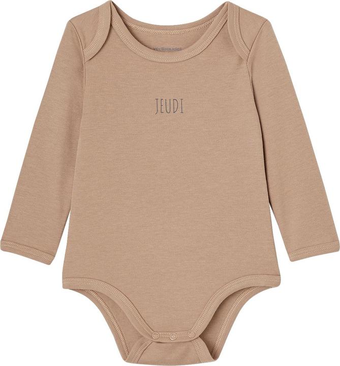 Image du produit Vertbaudet Lot de 5 bodies bébé manches longues à enfiler BASIC, coton bio (62)