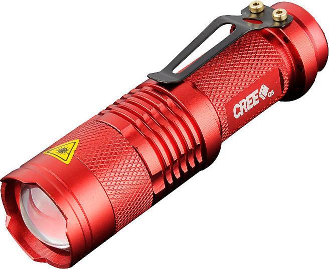 Image du produit JTI Lampe de poche à LED CREE Ultrafire - Rouge (13.40 cm, 300 lm)