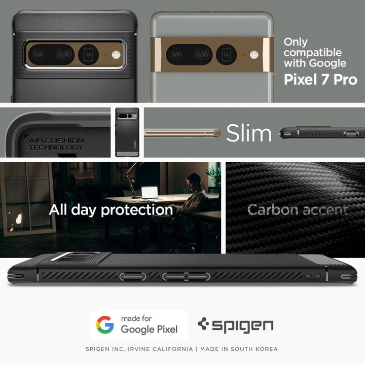 Produktbild Spigen Rugged Armor Google Pixel 7 Pro czarny/matte black ACS04725 (Google Pixel 7 Pro)