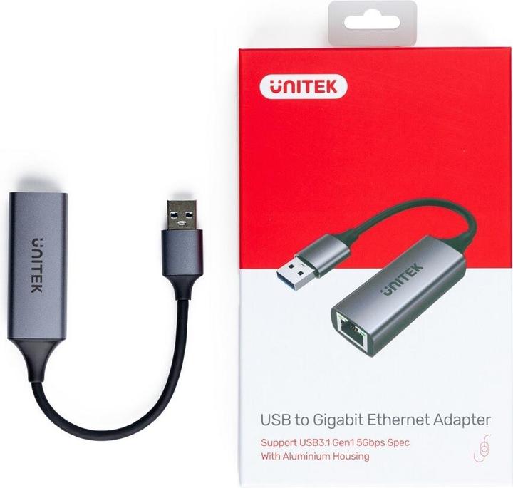 Actual product image Unitek U1309A Interface card/adapter (USB, RJ45 (1x))