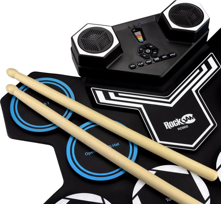 Actual product image PDT RockJam Roll Up Drum Kit Bluetooth (E-drum)