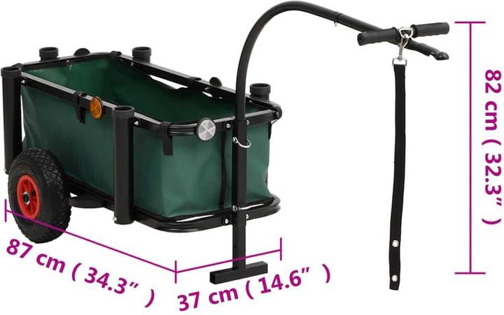Immagine prodotto VidaXL Angelwagen mit Tasche Schwarz Stahl