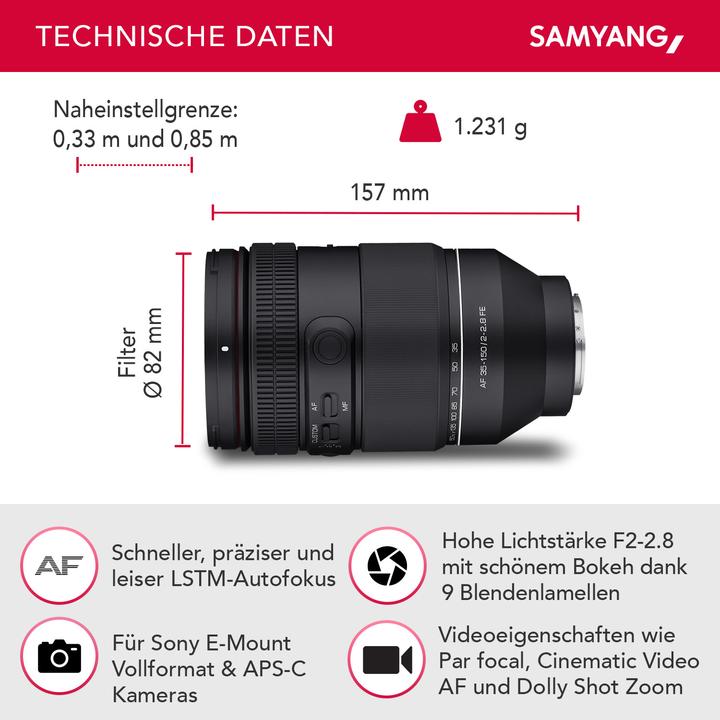 Produktbild Samyang AF 35-150MM F2-2,8 SONY FE (Sony E, Vollformat)