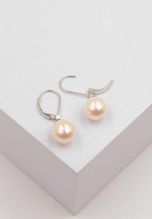 Immagine prodotto Muau Orecchini oro bianco 750 perla d'acqua dolce 9,5-10mm (Oro bianco 750/18 carati)