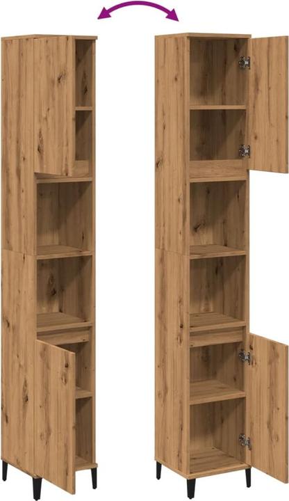 Actual product image VidaXL Bathroom cabinet Tall cabinet Bathroom cabinet Bathroom furniture Cabinet Artisan oak