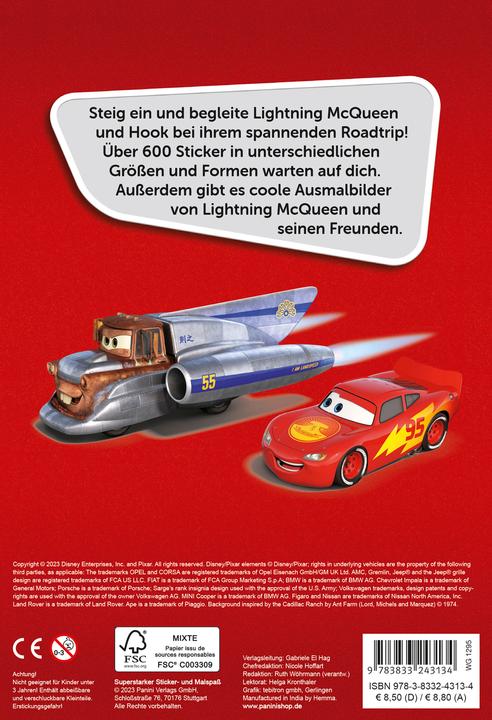 Image du produit Panini Disney/PIXAR Cars On The Road Autocollants et coloriages superbes