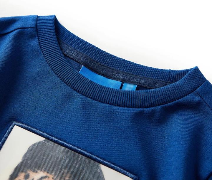 Image du produit VidaXL T-shirt manches longues enfant bleu foncé 140,Matière : 100 (140)