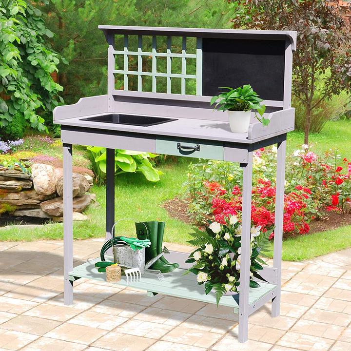 Actual product image Homcom Planting table with drawer and tray