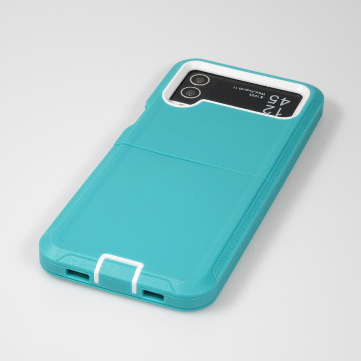Actual product image PhoneLook Optimum-protect Reinforced Silicone Sleeve with Belt Clip Turquoise (Samsung Galaxy Z Flip4)