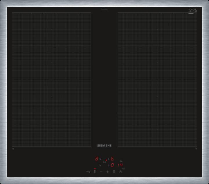 Actual product image Siemens iQ700, Induction hob, 60 cm, Cooker-controlled, Black, With frame on top, EY645CXB6E