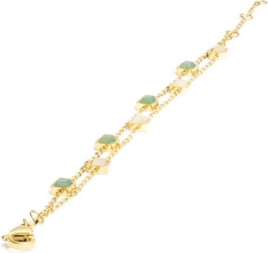 Image du produit Didyma Bracelet - Pierre Naturelle Aventurine Vert - Citrine - 17+2+1 cm (20 cm, Acier inoxydable 316L)