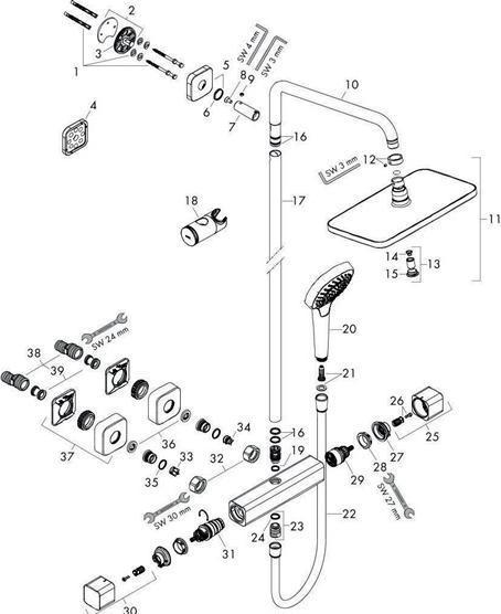 Actual product image hansgrohe Showerpipe CROMA E 280 1jet