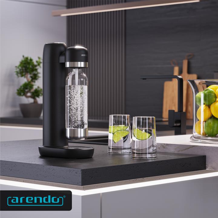 Actual product image Arendo Wassersprudler Soda Maker + 2x 1000ml Flasche, Soda Streamer mit Wasserflaschen für 60l CO2 Zylinder