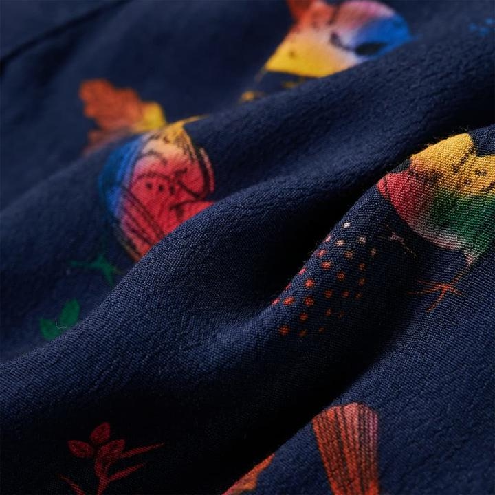 Produktbild VidaXL Kinderkleid mit Langen Ärmeln Marineblau (128)