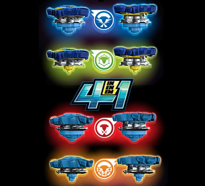Actual product image Hasbro Beyblade Burst QuadStrike Comet Helios H8 and Tidal Pandora Epic P8 Spinning Top Twin Pack, Battle