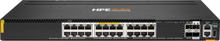 Actual product image Aruba HPE Networking 6300L 24p Smart Rate 1G/2.5G/5G/10G CL6 2p SFP56 50G 2p SFP28 25G L2 Switch (24 Ports)