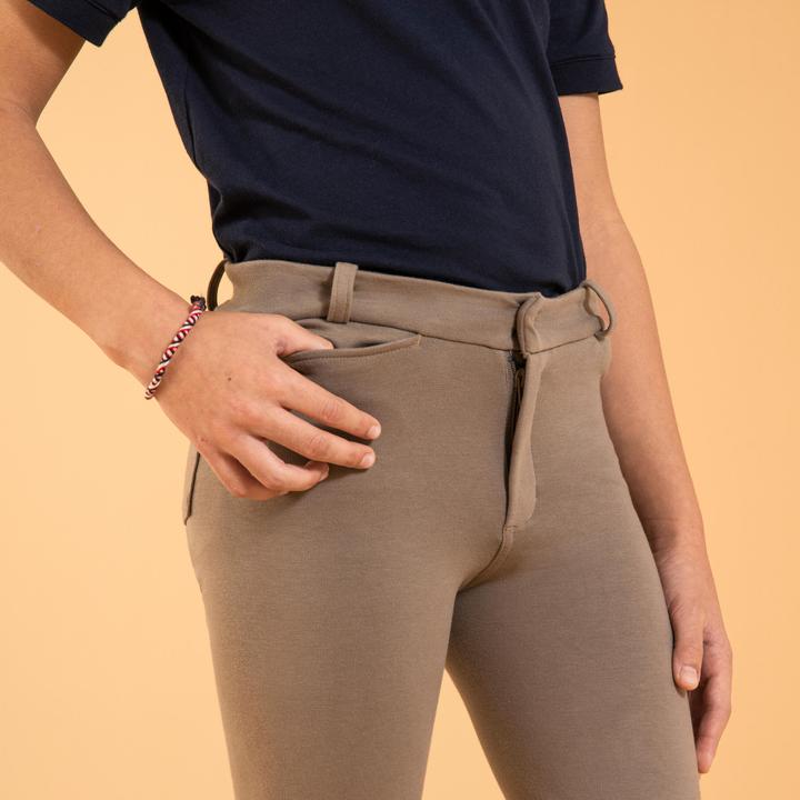 Actual product image Fouganza Riding breeches 140 knee patches children brown (164)