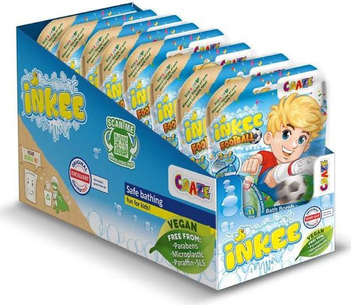 Produktbild Craze Inkee Fussall Badebombe mit Sammelfigur (Badekugeln)
