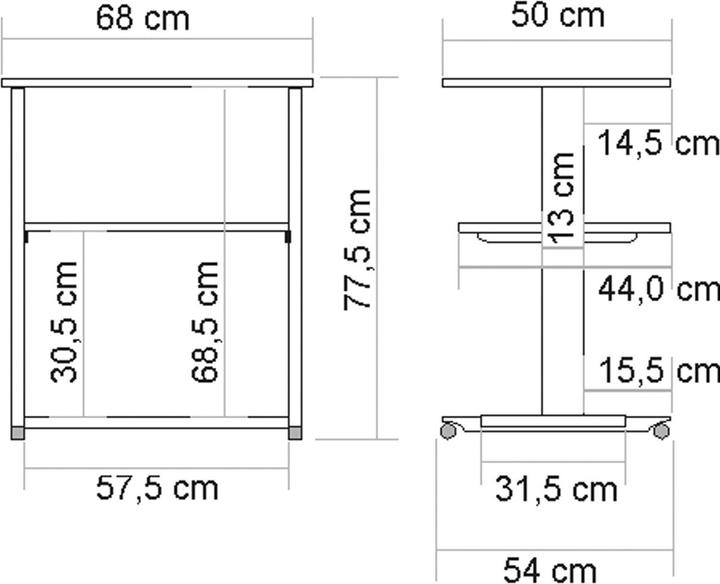 Produktbild Roline Druckertisch (68 x 54 x 77.5 cm)