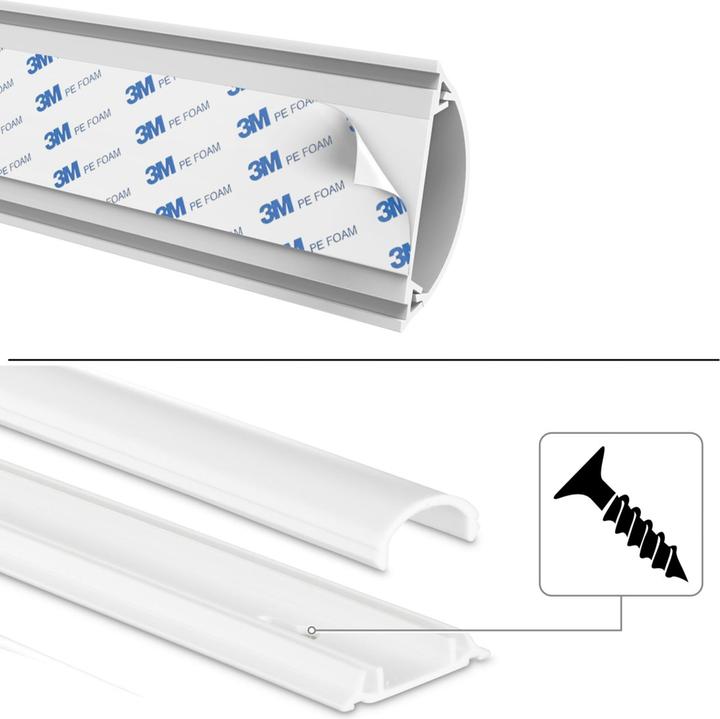 Produktbild Hama PVC-Kabelkanal, halbrund (Kabelkanal, 100 cm)