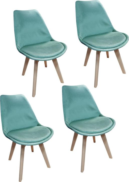 Image du produit HTI-Living Esszimmerstuhl Samt 4er Set Atlanta Türkis