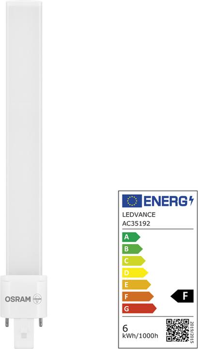Etichetta energetica Osram Dulux S (G23, 6 W, 630 lm, 1 x, F)