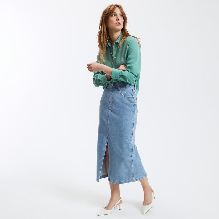 Actual product image La Redoute Collections Denim skirt (40)