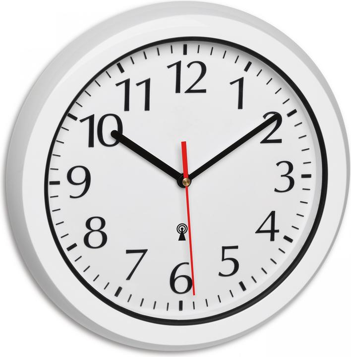 TFA 60.3542.02 Radio controlled wall clock 30cm white suitable for bathroom/humidor room, splash-proof (30.50 cm)