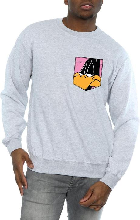 Immagine prodotto Looney Tunes Daffy Duck Face Faux Pocket Felpa Uomo (L)
