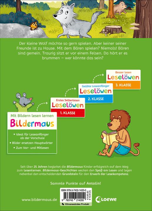 Actual product image Bildermaus - Der kleine Wolf findet einen Freund (German, Julie Leuze, Nadine Y. Resch, Loewe first readers, 2023)