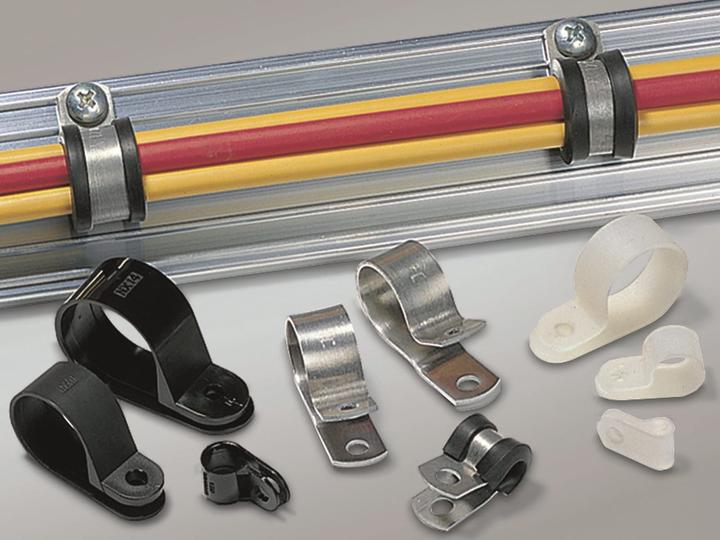 Actual product image HellermannTyton Black Nylon P-clip, 16mm Bundle Dia
