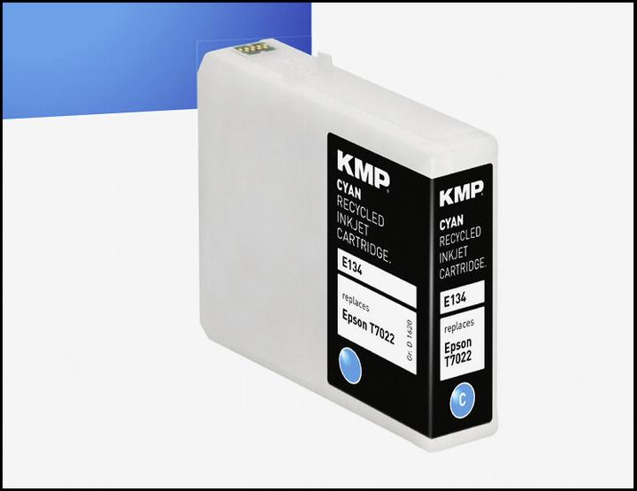 Produktbild KMP E134 Tintenpatrone kompatibel mit Epson T7022 (C)
