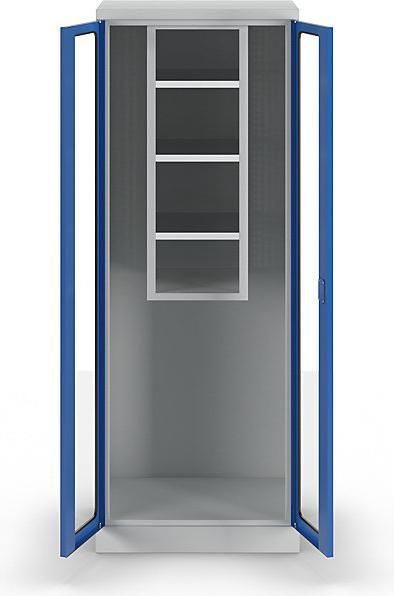 Produktbild MBA-System Geräte- und Putzmittelschrank STANDARD, mit Sichtfenstertüren, l.grau/blau (37 cm, 112 cm)