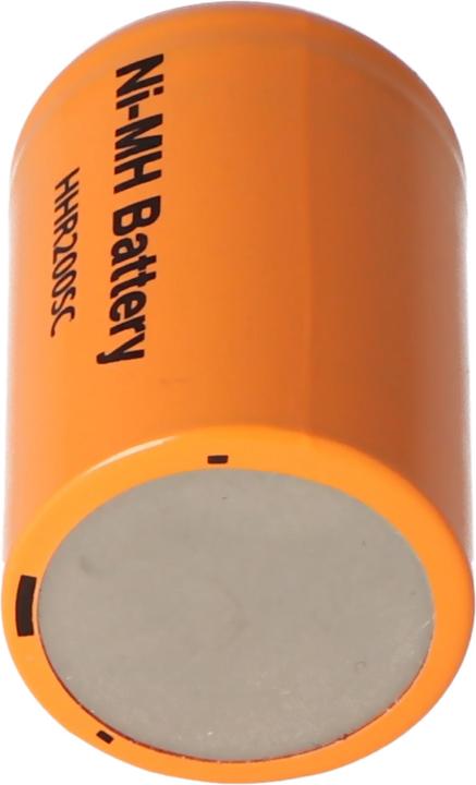 Actual product image Panasonic 4/5 SUB-C HHR200SC NiMH Akku Flattop Abmessungen 22,2x34mm (4/5 SC, 2000 mAh)