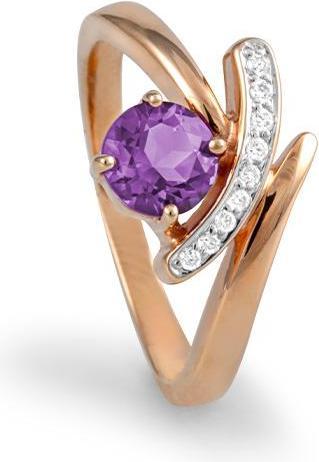 Actual product image Breuning RING - E.AMETHYST/Brill. 0,058 Ct. H/si (49, 585/14 K Gold)
