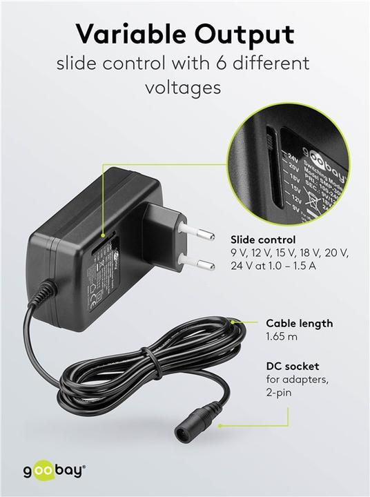 Actual product image Goobay Universal-Netzteil