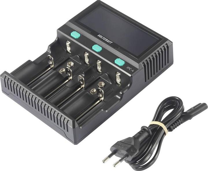 Produktbild Voltcraft IPC-4 Rundzellen-Ladegerät LiIon, LiFePO, NiMH, NiCd, LiFePO4 A, Mignon (AA), Micro (AAA) (1 Stk., 10440, 14500, 16340, 17335, 17500, 17670, 18490, 18650, 21700, 22650, 26500, 26650, 32650, AAA, A, AA, Sub-C, Ladegerät ohne Akku)