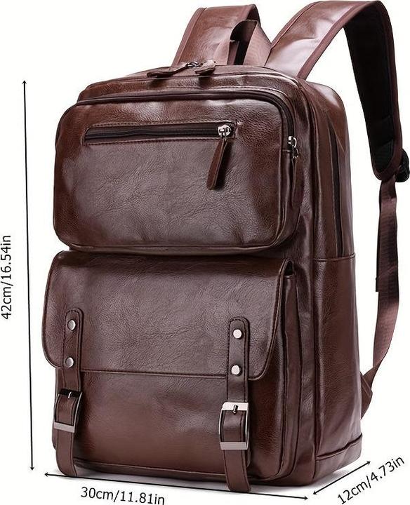 Produktbild Only-Bags.Store Stilvolle 15.6 Kunstleder Laptop-Tasche, Business-Rucksack für Männer, Reiserucksack