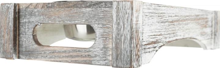 Image du produit Trixie Ensemble de bols, acier inoxydable/bois 2x 0,2l (0.40 l)