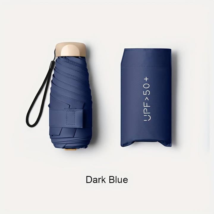 Alopini Manual flat five-fold mini folding umbrella with low weight for sunny and rainy days
