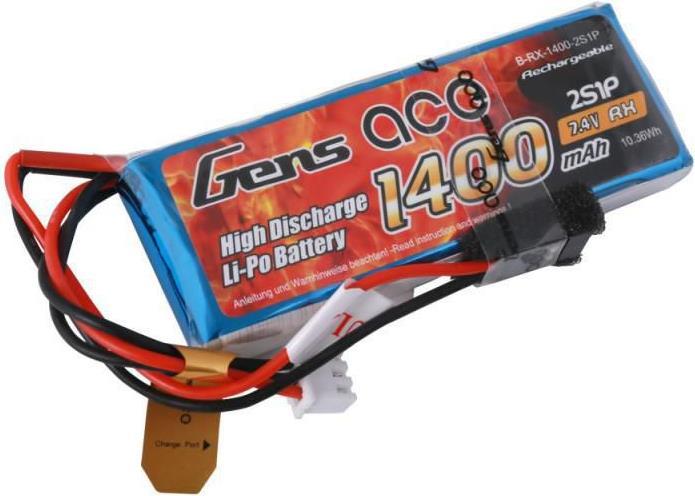 Produktbild Gens Ace LiPo-Akku 7.4V 1400mAh RX (7.40 V, 1400 mAh)