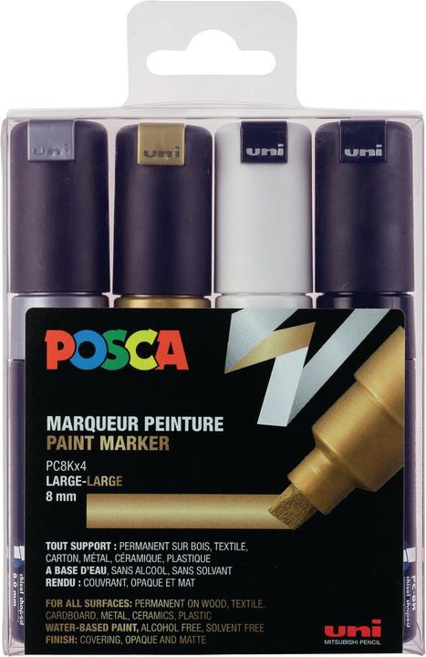 Produktbild Posca Marker PC-8K Keilspitze (Mehrfarbig, 8 mm, 4 x)