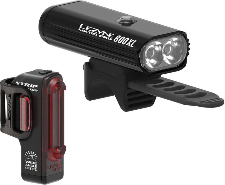 Lezyne Micro Pro 800XL / Strip Pro Pair (800 lm, 150 lm)