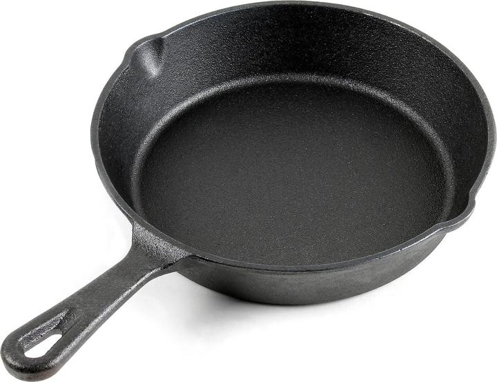 Wiltec Cast Iron Skillet Ø20cm for Campfire Cooking and all Stoves with Non-stick Frying Surface