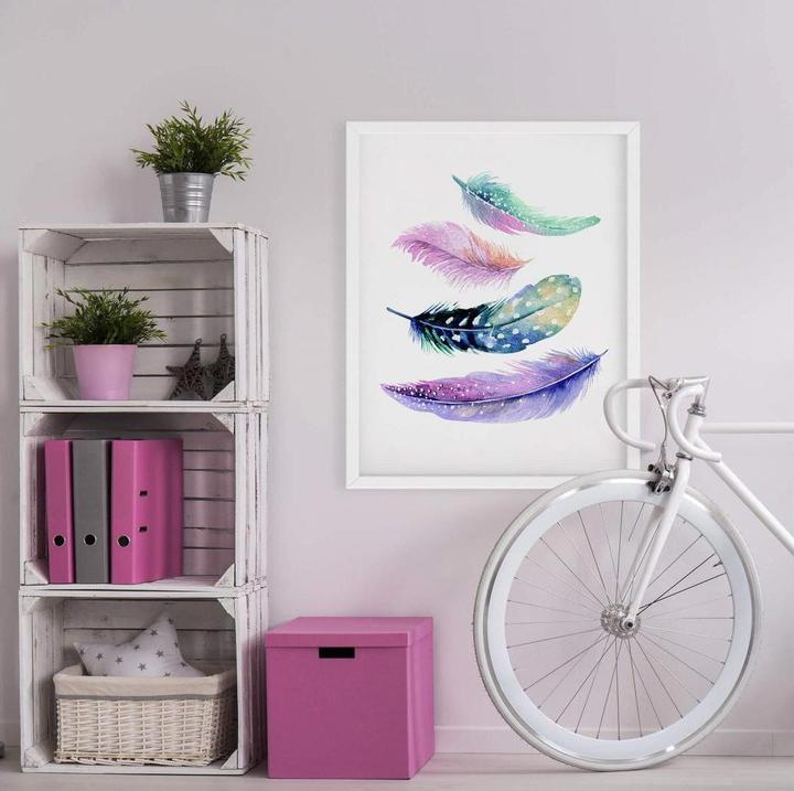 Produktbild Trenddeko Poster Federn 60 x 80 cm, Papier (11 x 12 x 63 cm)