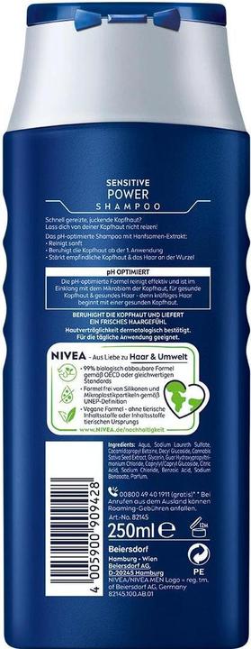Actual product image NIVEA MEN Sensitiv Power (250 ml, Liquid shampoo)