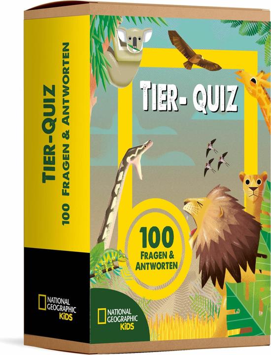 Produktbild National Geographic Tier-Quiz. 100 Fragen über Tiere für Quizfans und Tierfans (100 Fragen & Antworten) (Deutsch)
